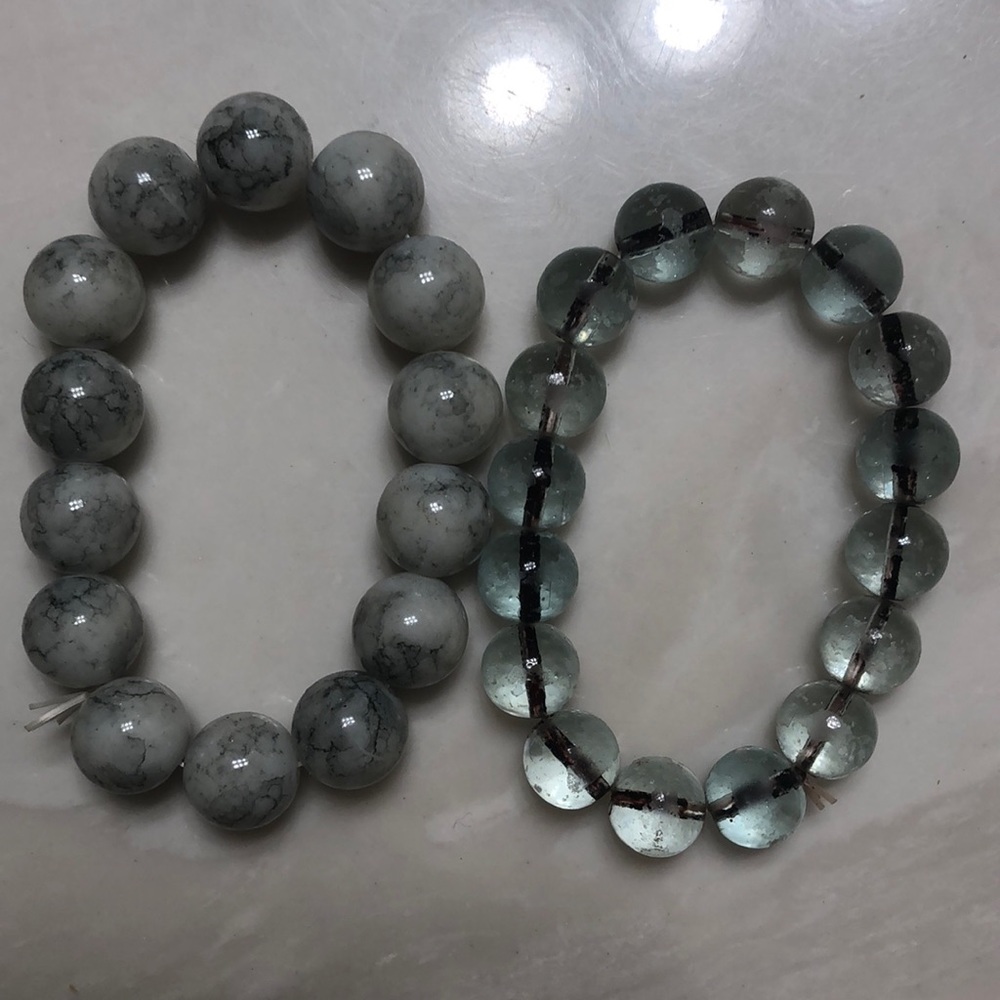 Large beaded bracelets (set of 2)